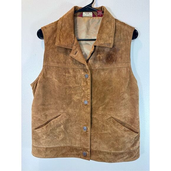Vintage Eddie Bauer Seattle Suede Women’s Medium Western Cowgirl Button Up Vest - Picture 1 of 14